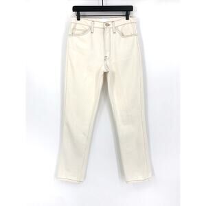 FRAME Le Italian Straight Leg Jeans Ivory Denim 27